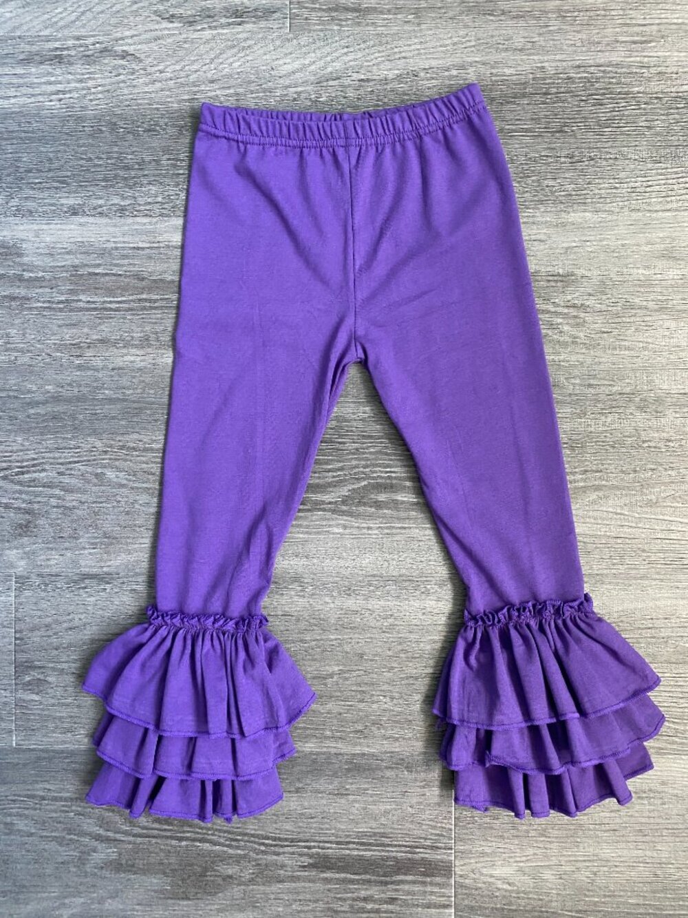 Purple Ruffle Hem Boutique Leggings Girls